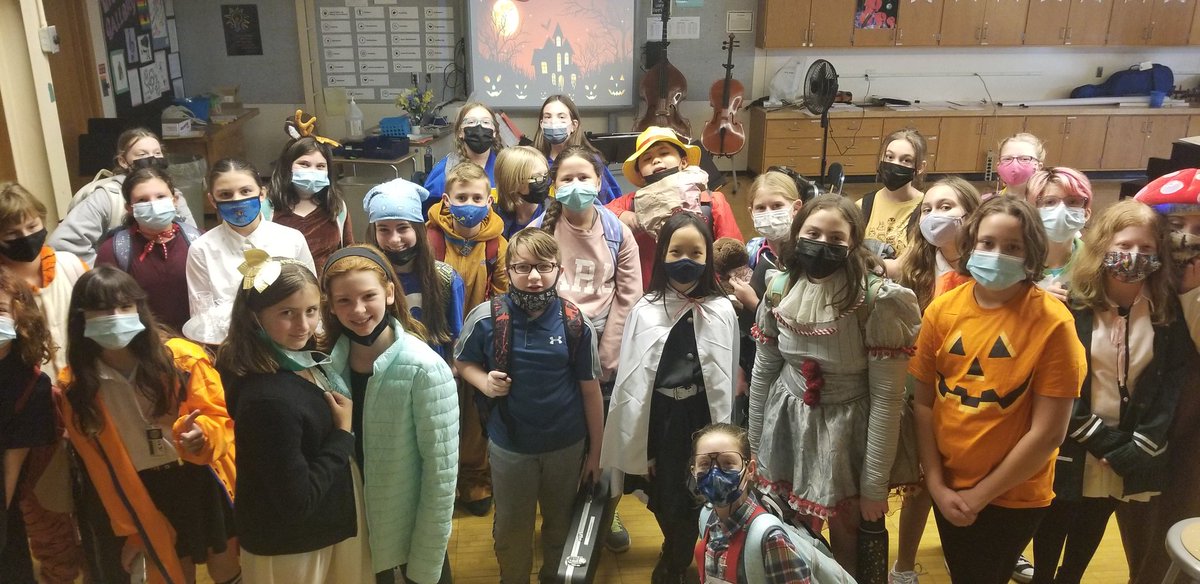 MrsCheney's tweet photo. @WGMSMusic Happy Halloween from the WGMS 6th grade Orchestra! @MrsCheney @WGFineArts @MJMcGrathjr @bethannelozier @WestGeneseeCSD https://t.co/8S0eAtDxgv