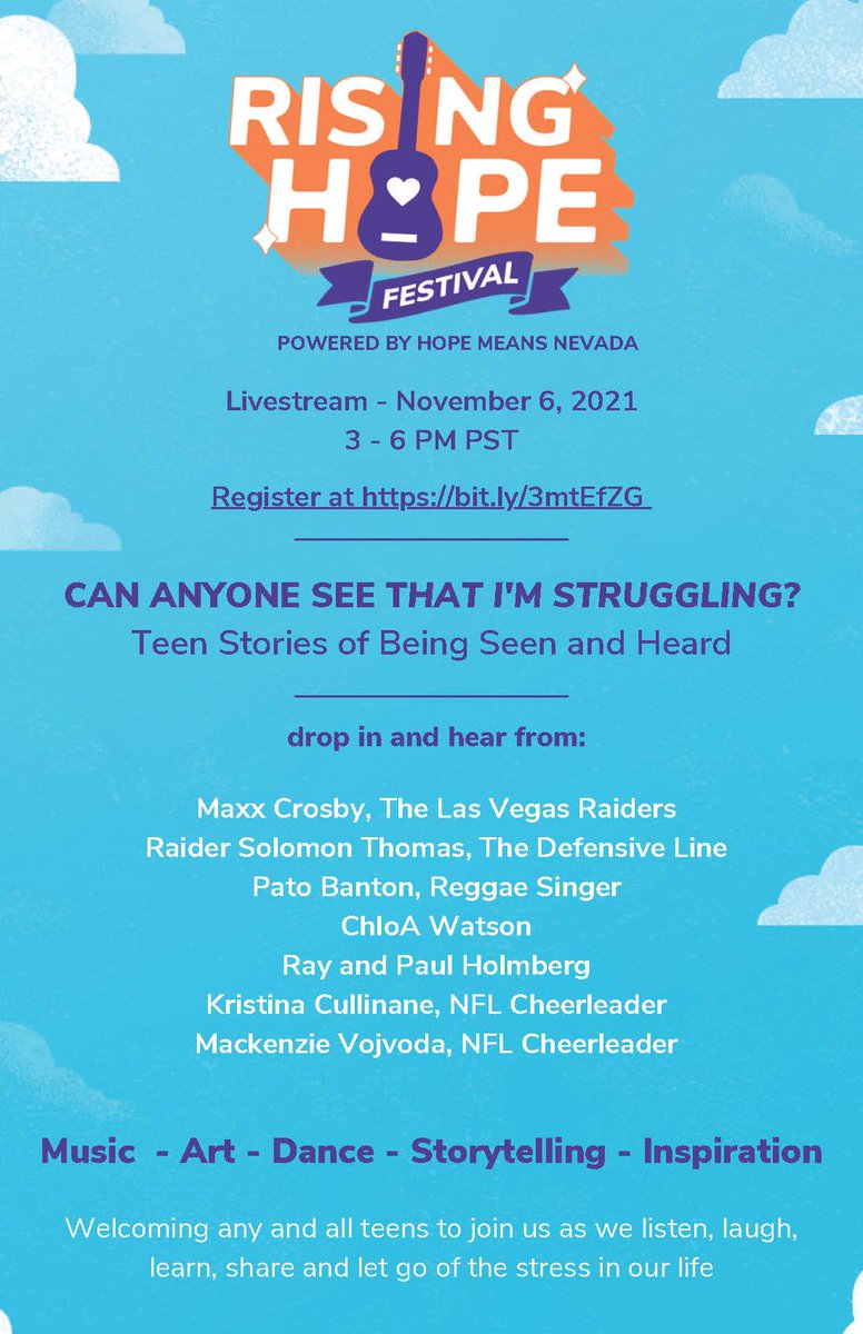 Join us in supporting <a href="/hopemeansnevada/">Hope Means Nevada</a> the Rising Hope Festival, November 6, 3-6 pm PST.