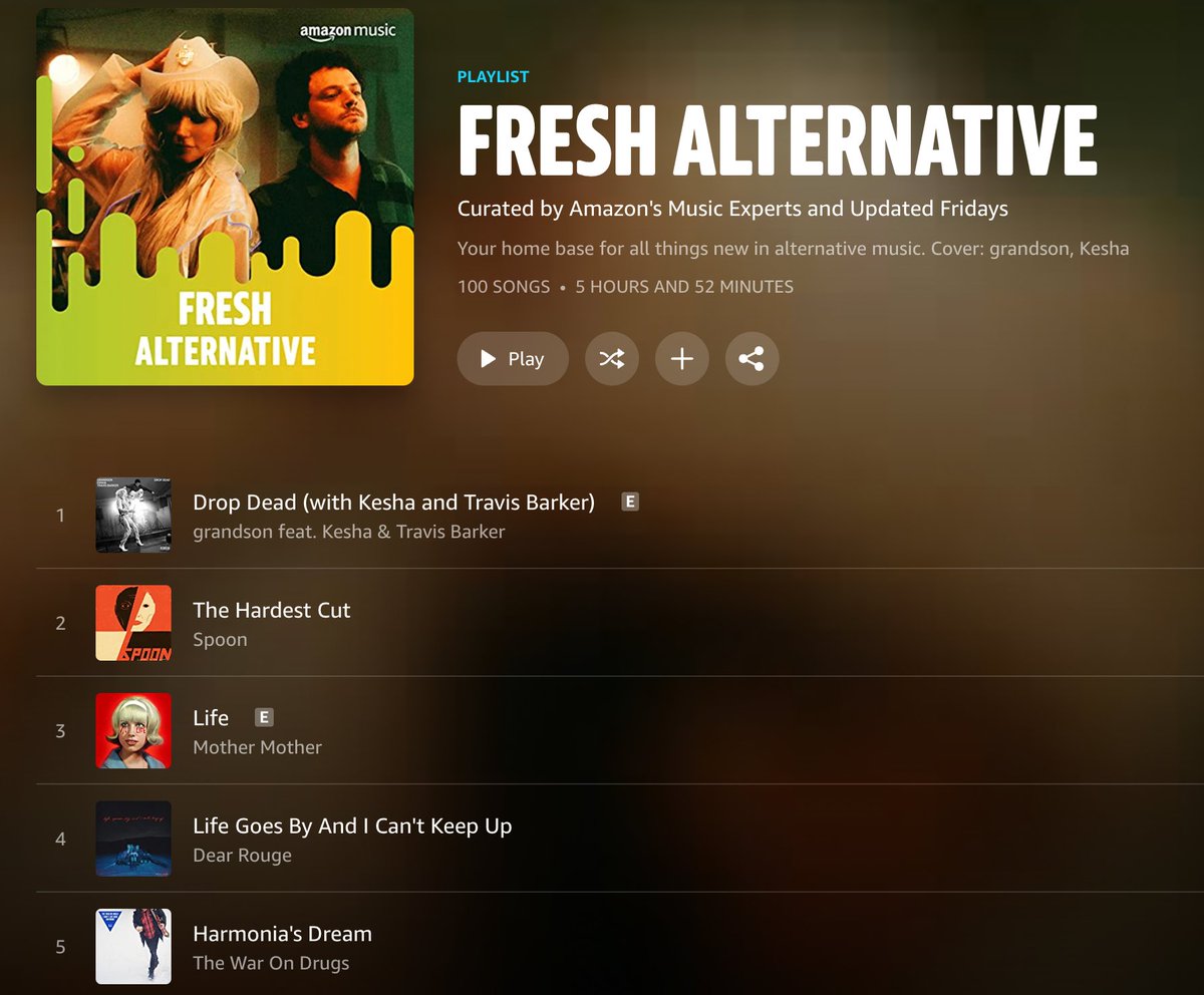 mothermother's tweet photo. A huge shout out to @amazonmusic! You can check out "Life" on the #FreshAlternative, #BrandNewMusic and #BestOfWhatsNew playlists! https://t.co/RCjuxhdVcW