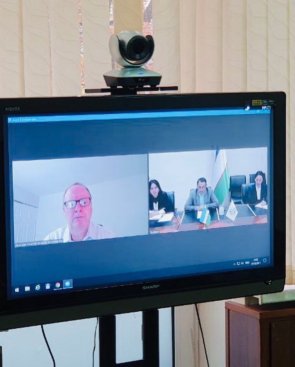 SolievIkboljon's tweet photo. On October 29 this year have had a very constructive videoconferencing with #ACCELS Vice President Michael Curtis on the prospects of practical engagement with #Uzbek #Foreign #Ministry’s Bureau of Interpreters. https://t.co/I6IjWOo1zD