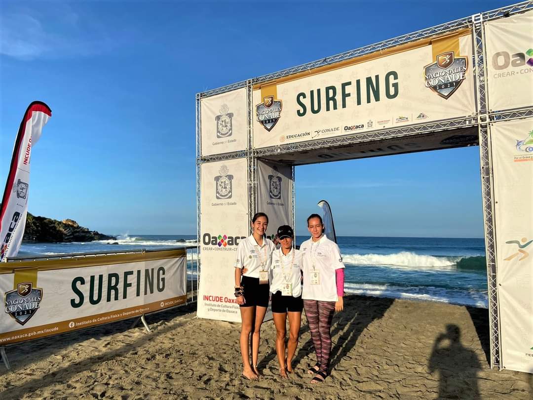ivdgob's tweet photo. ‼ PASO FIRME ‼

✔🏄 Las surfistas veracruzanas Regina Minerva Pérez Hernández y Ángel Michelle Garza García, iniciaron de manera positiva sus hits eliminatorios al entrar en acción en los Juegos Nacionales #CONADE2021 que se realizan en Playa Punta Zicatela en Puerto Escondido https://t.co/8enbRjHCr1