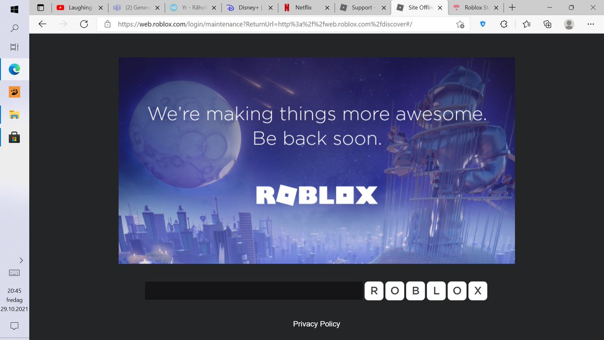 ShotoTo12516154's tweet image. #roblox #robloxisdown #Chipotleburrito Looks like were getting some updates after being down alot