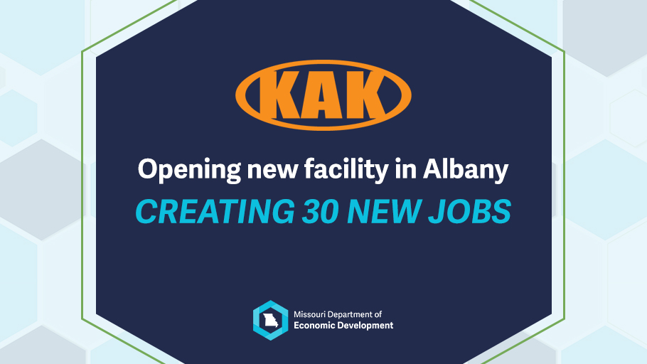 Metal component manufacturer KAK Industry announced today it will open a new facility in Albany, #MO, investing more than $7 million and creating 30 new jobs! Learn more: ded.mo.gov/content/kak-in…