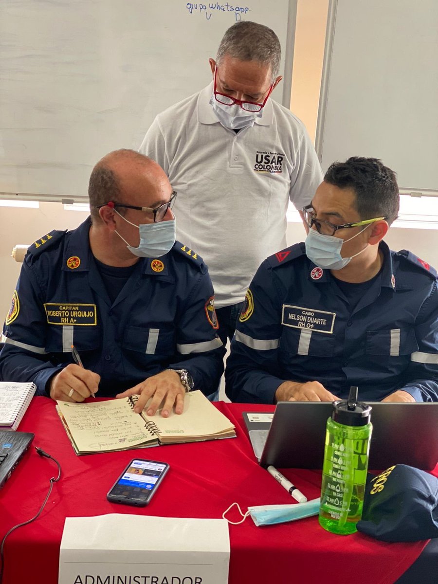 DNBomberosCol's tweet photo. En el #SIMEXVirtualColombia, inicia la coordinación en el UCC (Usar Coordination cell) de los 28 Equipos #USARCOL, donde se asignan actividades y escenarios durante la emergencia. Esto, articulado con el COE, quien genera la información para una óptima labor de rescate. https://t.co/alzH2go3vy