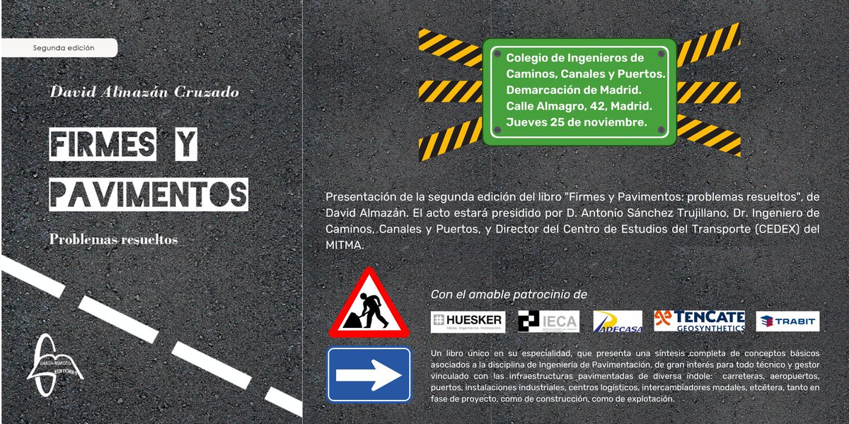 g_davidalmazan's tweet photo. Llega la 2° Edición actualizada y ampliada....
Gracias al @CEDEX_es, IECA, @Trabit_ @PADECASA @huesker @TenCateMirafi por su colaboración.
#asfalto #cemento #geosintetico #betun #geotextil https://t.co/fmF7nJJgmL