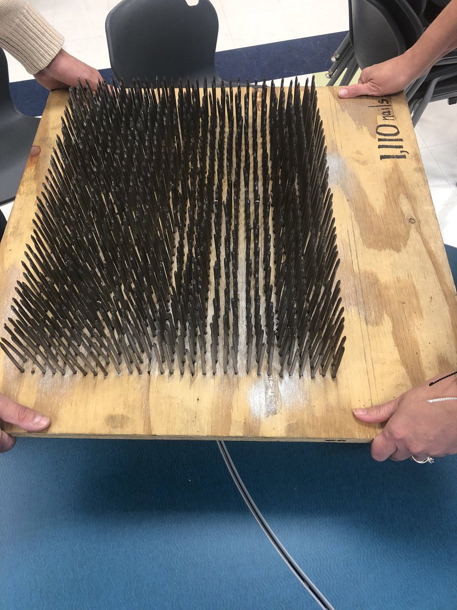 DrHydrogenHC's tweet image. When your principal agrees to lay on a bed of Nails for Halloween! 🎃👻#NailedIt