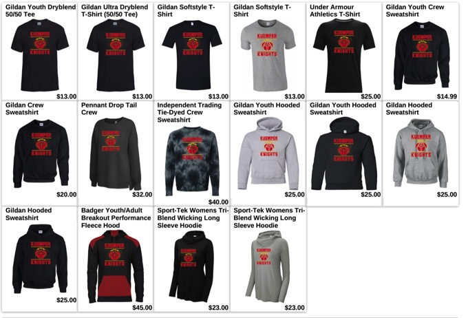 Yep, just like that, basketball season is upon us. Get your fan gear (boys and girls teams) here!  Orders due Thursday, November 4th at midnight! Click the link below. 
kuemperbasketball2021.itemorder.com/sale