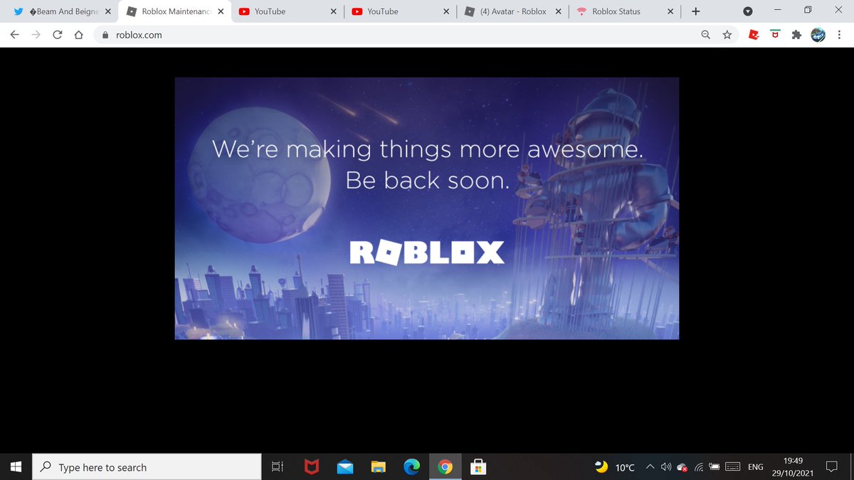 Https is down. Roblox down. Roblox is down. Coming soon РОБЛОКС. РОБЛОКС we're making things more Awesome be back soon.