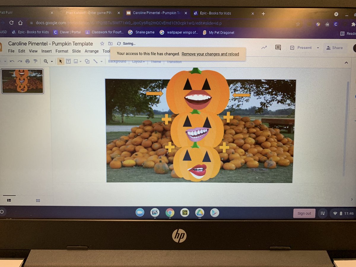 MayaLinLibrary's tweet photo. We’ve had a lot of fun this week in grades 2-5 creating pumpkins in Google Slides! https://t.co/Ip9hAydc3W