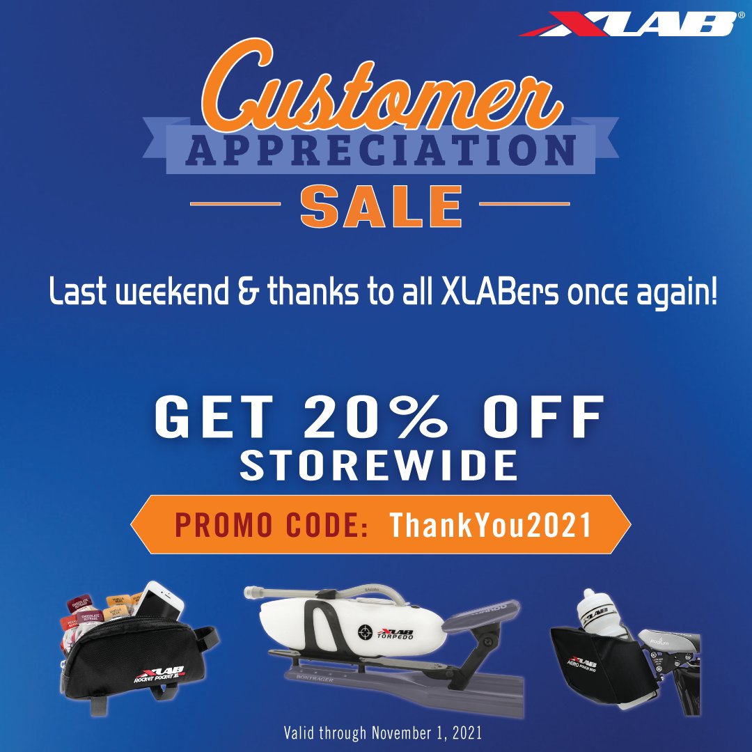 XlabUSA's tweet photo. LAST WEEKEND!
Again, a big THANK YOU to all the XLABers out there!
20% OFF Storewide Sale through Nov. 1, 2021  💪💦🚴‍♀️
..
Discount Code:  ThankYou2021  😎 
https://t.co/XNm1hsqdim 
..
#xlabaccessories #triathlon #race #racing #training #triathlete #road #cycling #cyclinggear https://t.co/h6ahiiIDR1