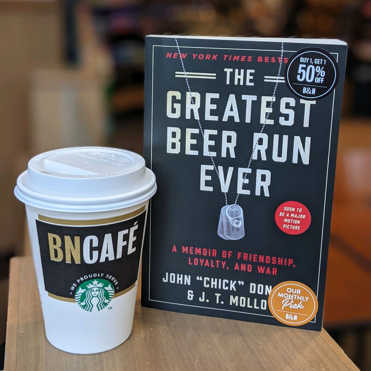 BNBridgeport's tweet photo. Sometimes a simple black coffee is what hits the spot best, especially when you have an irresistible book! The Greatest Beer Run Ever by John Donohue is perfect for fans of Ben Macintyre and Erik Larson.
#bookofthemonth #SipAndRead #bncafe #history https://t.co/ocVQilMfI8