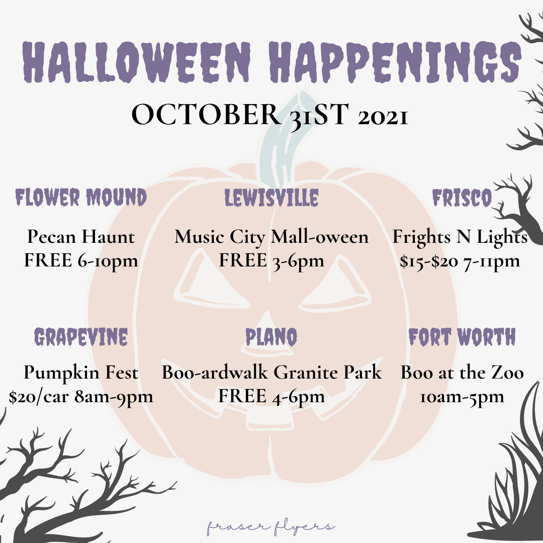 frasereflyers's tweet photo. 🎃Family Friendly Halloween Events Happening in DFW🎃

Feel free to save this image and share it on your own accounts! 

We hope you all have a HAPPY HALLOWEEN! https://t.co/xCOMCMkQPM