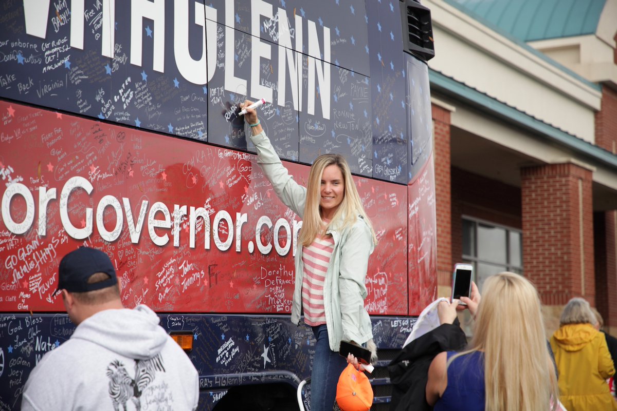 GlennYoungkin's tweet photo. Our 2nd stop in Charlottesville today was AWESOME! Have you voted yet? Tomorrow is the last day to vote early. Find 10 friends and head to the polls! #10ForGlenn https://t.co/wH7e04NKyu
