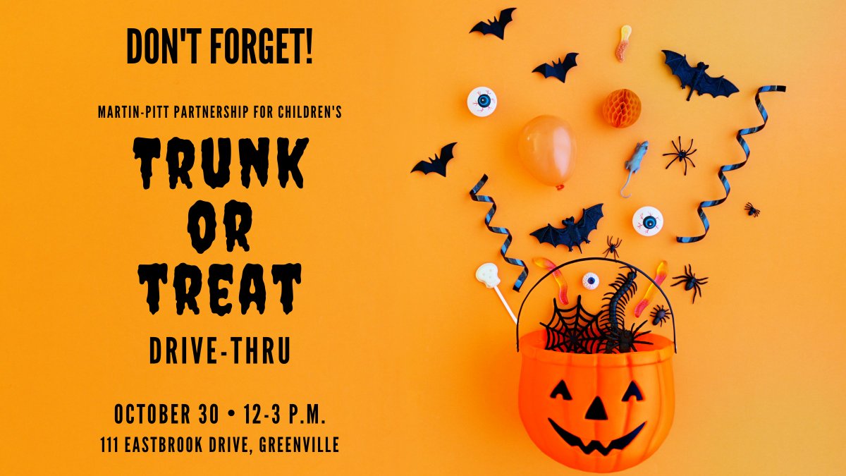 MPPFC's tweet image. Don't forget! Our Trunk or Treat Drive Thru event is TOMORROW 🎃 Will you be there?! #GreenvilleNC #Halloween