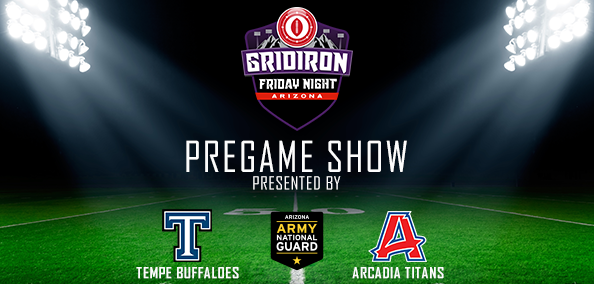 Join us TONIGHT at 6PM for our #GridironFridayNight Pregame Show with <a href="/KevinMcCabe987/">Kevin McCabe</a> presented by <a href="/AZNationalGuard/">Pmakerney@aol.com</a> 🏈 
Tonight's@AZPreps365 Matchup: <a href="/TempeFootball/">Tempe High School Football</a> vs. <a href="/TitanFootballAZ/">Arcadia Titans Football</a>
Watch it live here: gcsgridiron.com/gridiron-frida…
