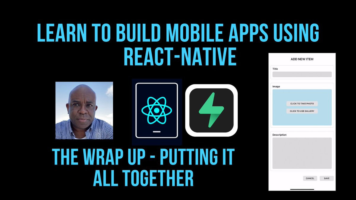 aaronksaunders's tweet photo. 📢Last Video In 9 Part Series on ReactNative
📺 React Native Mobile WrapUp Tutorial: Supabase Realtime, ReactHookForm, Modal, FlatList, ImagePicker
https://t.co/EtexaXV0bY via @YouTube
#reactnative #supabase #reacthookform #expo #flatlist #ImagePicker https://t.co/FraQGkE5T5