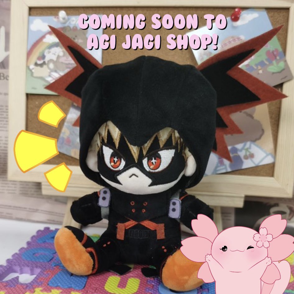 agijagishop's tweet photo. I have been exploding with excitement to announce this PLUS ULTRA plushie project  I’ve been working on with the amazing @gaysony24 🧡💣💥💚

Here we have the first plushie in the shoulder buddy plushie series, our fav boom boom boy, Dynamight! 🧨 https://t.co/PArch0GmEJ