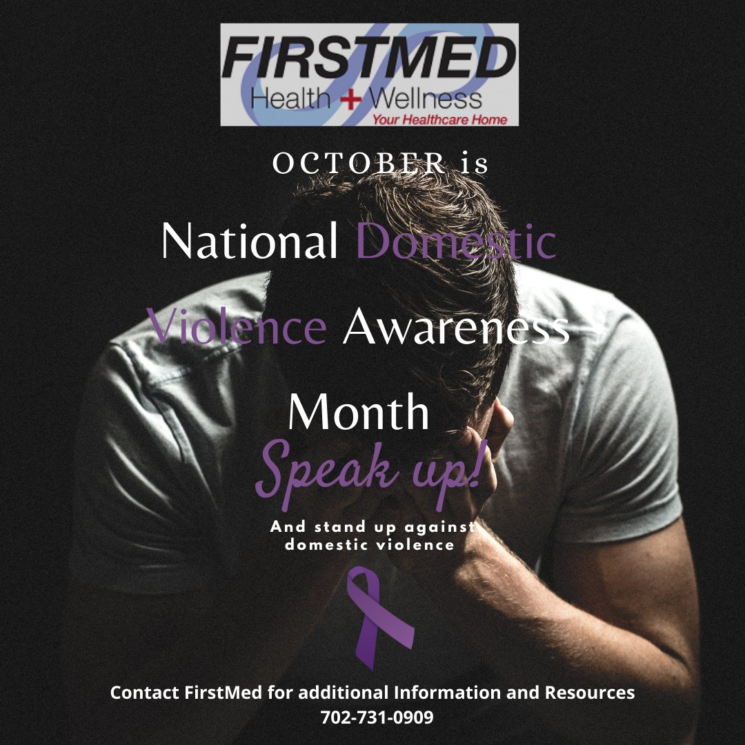 FirstMedNevada's tweet photo. October is National Domestic Violence Awareness month. If you or someone you know are experiencing this, please contact us or to someone you are comfortable with talking to and stand up against domestic violence. 🙏 https://t.co/7w8EtMonTY