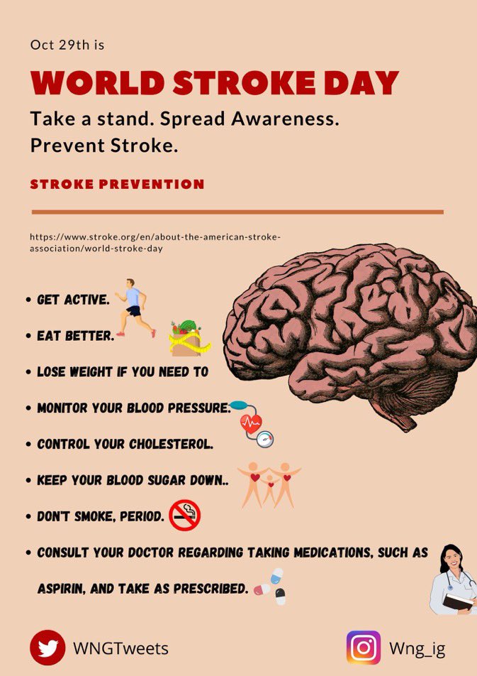 In honor of World Stroke Day today. Take a stand, spread awareness, prevent stroke.