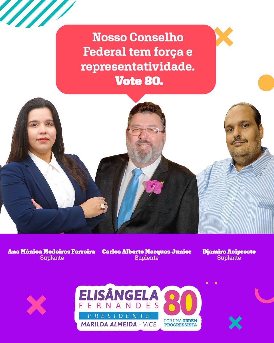 OABprogressista's tweet photo. Conheça os nomes que irão levar experiência, representatividade e pluralidade para as cadeiras do Conselho Federal da OAB. Conheça os representantes da Chapa 80 que são candidatos à Conselheiros Federais! 🤩
#ConselhoFederalOAB #CandidatosConselheiros #ConselheirosOAB #OABRN https://t.co/mmsFa4tTdq