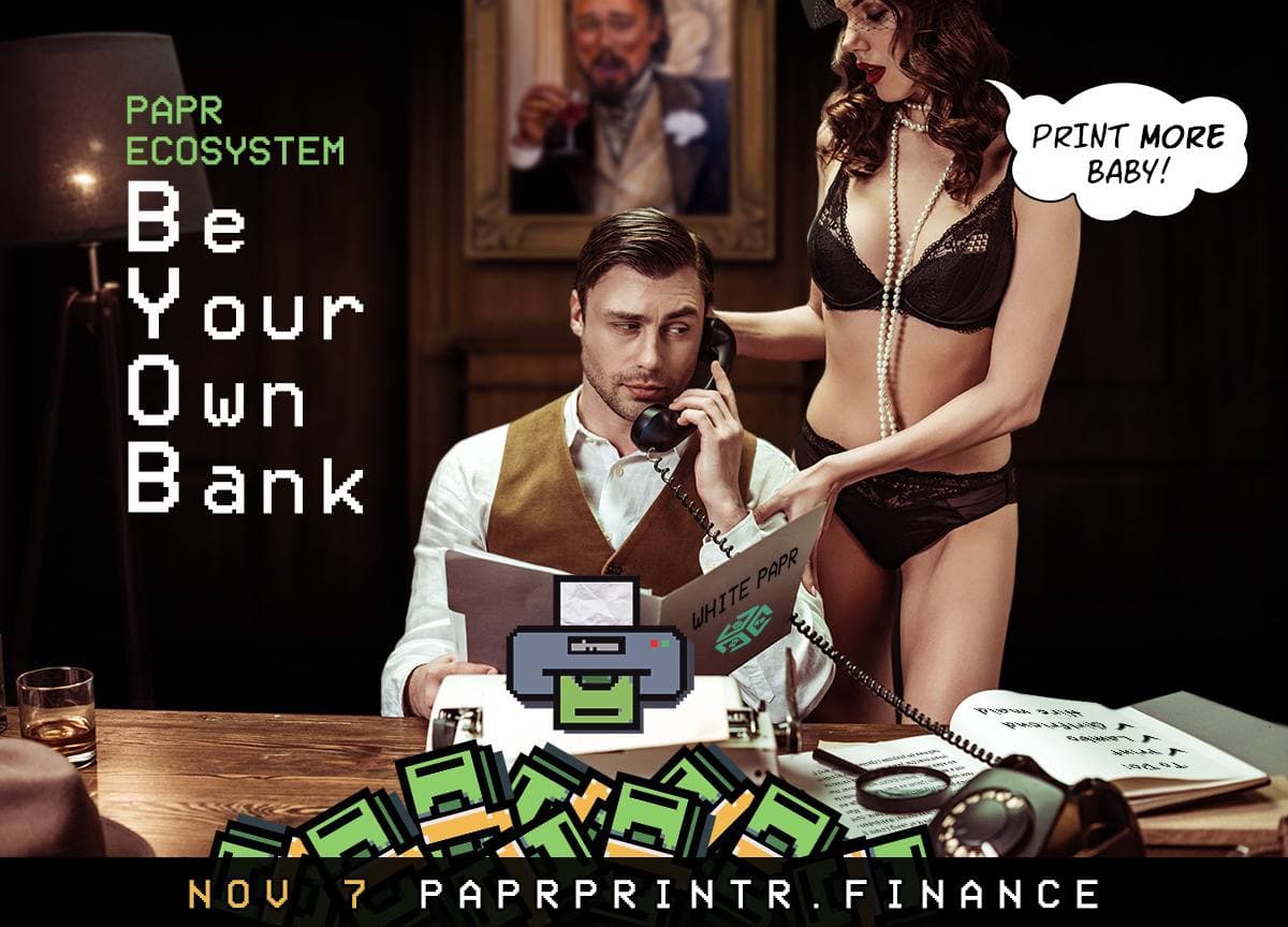 PAPR Ecosystem #fairlaunch on #KCC💸
Date: 7th Nov
Connecting DeFi to the REAL WORLD!
 
NEW Tokenomics🤯
Never before seen in DeFi.  Innovated and Engineered to perform.

🚀Board this rocket as we expand to the KuCoin Community Chain. 
Bridge Funds to KCC: kcc.io/#/bridge/trans…