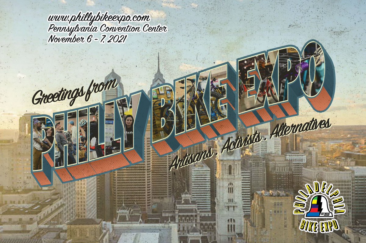 PhillyBikeExpo's tweet photo. Y’all. The Philly Bike Expo is next weekend! November 6th &amp; 7th at the @PAConvention. Hours are 10-5 on Sat and 10-4 on Sun. All tickets include seminars &amp; demos - buy your tickets online and save! Drop all your questions here! #phillybikeexpo #pbe2021 #phillyisgreatforcycling https://t.co/I44sKb3hLR