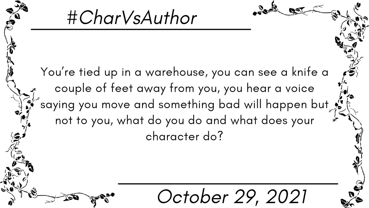 charvsauthor's tweet photo. Just gonna leave day 29 here #CharVSAuthor https://t.co/0rftXqQdas