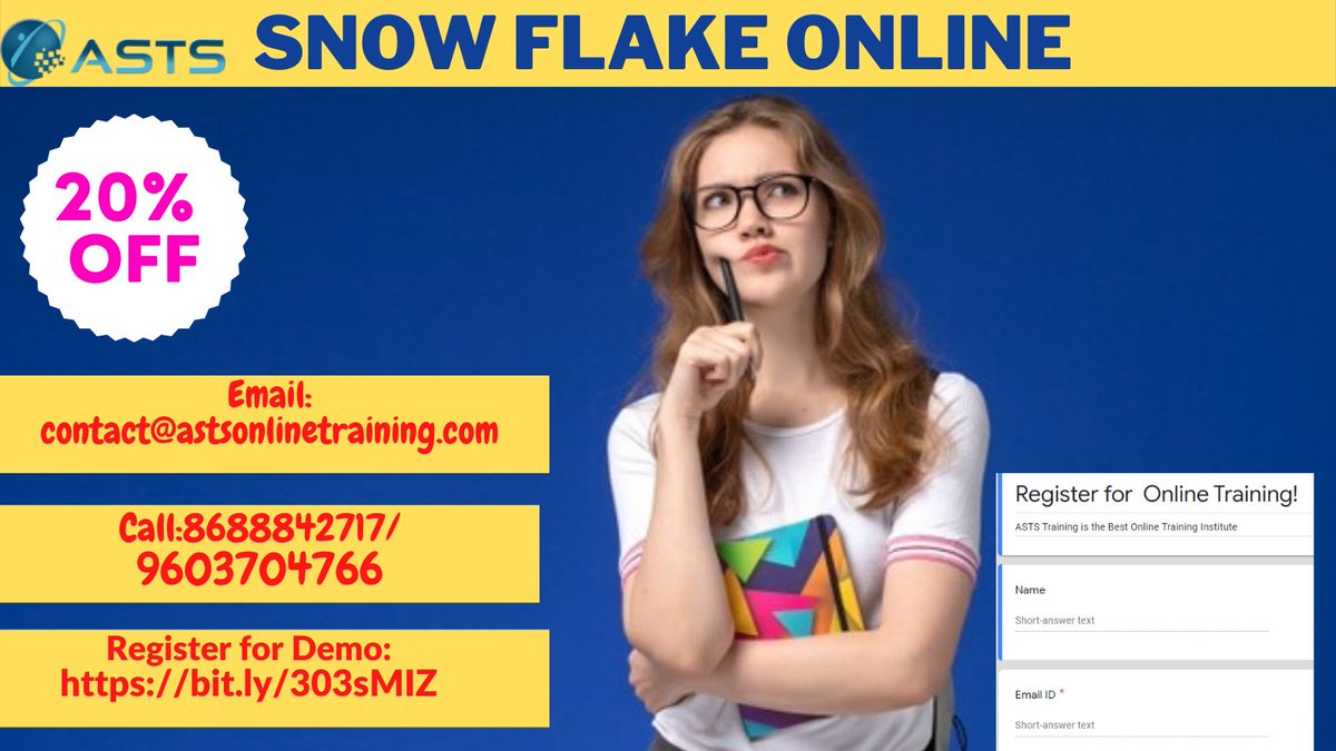 AstsTraining's tweet image. 𝐑𝐞𝐠𝐢𝐬𝐭𝐞𝐫 𝐅𝐨𝐫 𝐃𝐞𝐦𝐨 𝐎𝐧 SNOWFLAKE Online Training: bit.ly/303sMIZ
Learn More: aststraining.com
#snowflakeonlinecourse #snowflake #snowflaketraining #snowflaketraininginhyderabad #snowflakeonlinetraining #aststraining #careers #onlineclasses #Trending