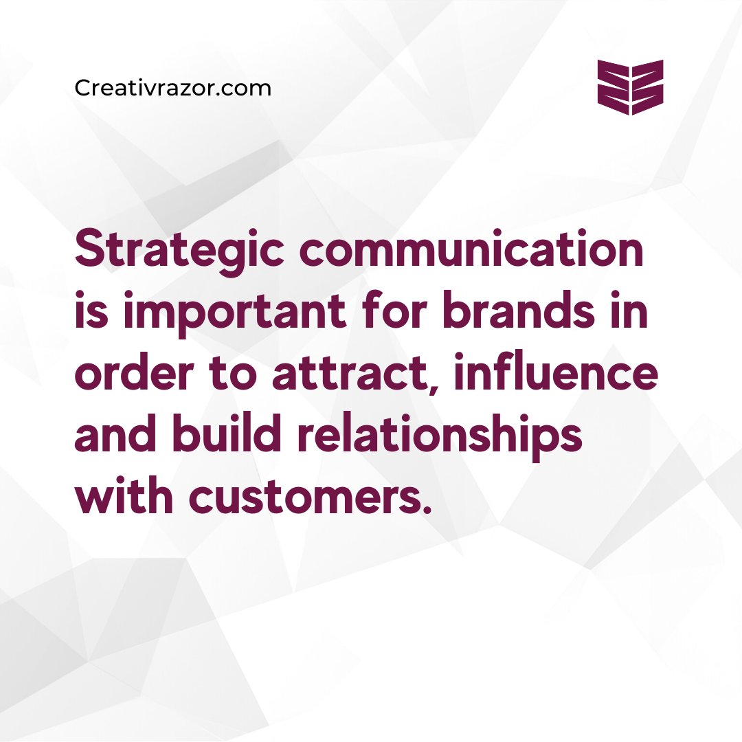 CreativRazor's tweet photo. Read on to discover the benefits your brand will gain from implementing strategic communications>>https://t.co/wkQC6vM3UW

#strategiccommunication #communication #BeCreativ https://t.co/GpxVCyf9zu