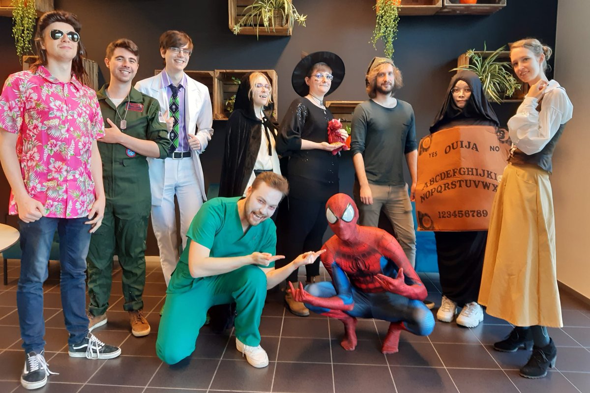 Happy Halloween! 🎃👻

Our team and <a href="/RoguesideGames/">Rogueside 🍸 Best Served Cold is OUT!</a>-friends turnt up with the Halloween drip! 💯

#Halloween