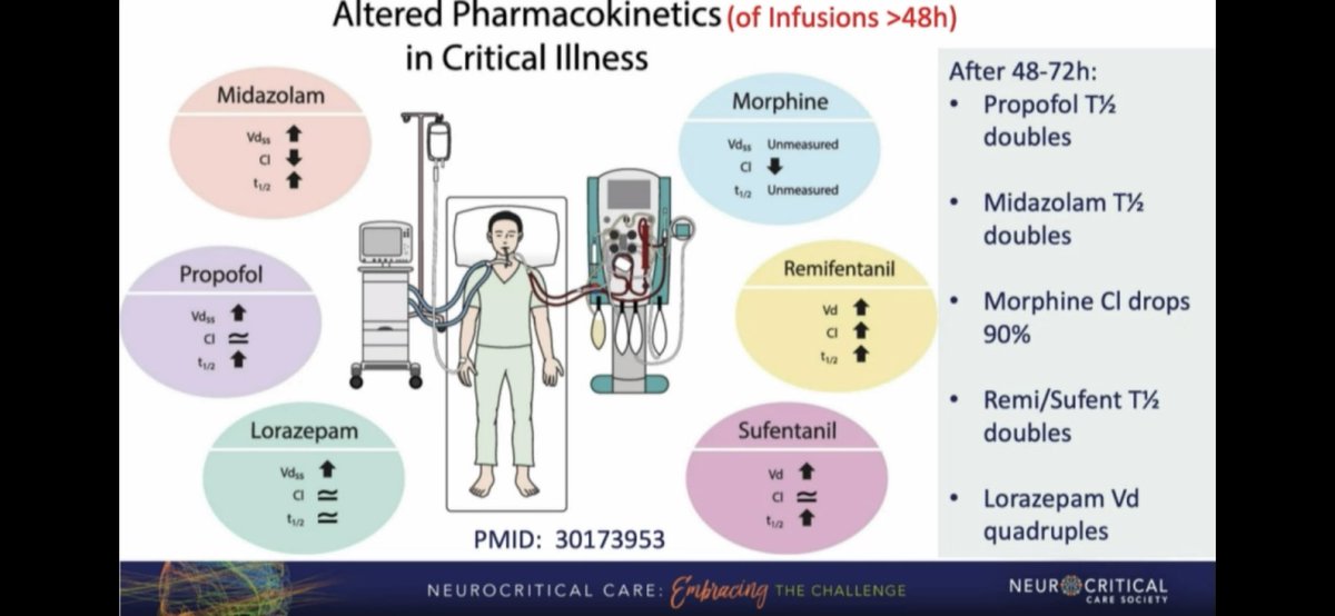 AlexReynoldsMD's tweet photo. Another amazing PharmD talk at #NCS2021 @neurocritical. This time @salkanji speaks to the classic question: “have I waited long enough off sedatives to declare brain death?” https://t.co/rLD537695Y