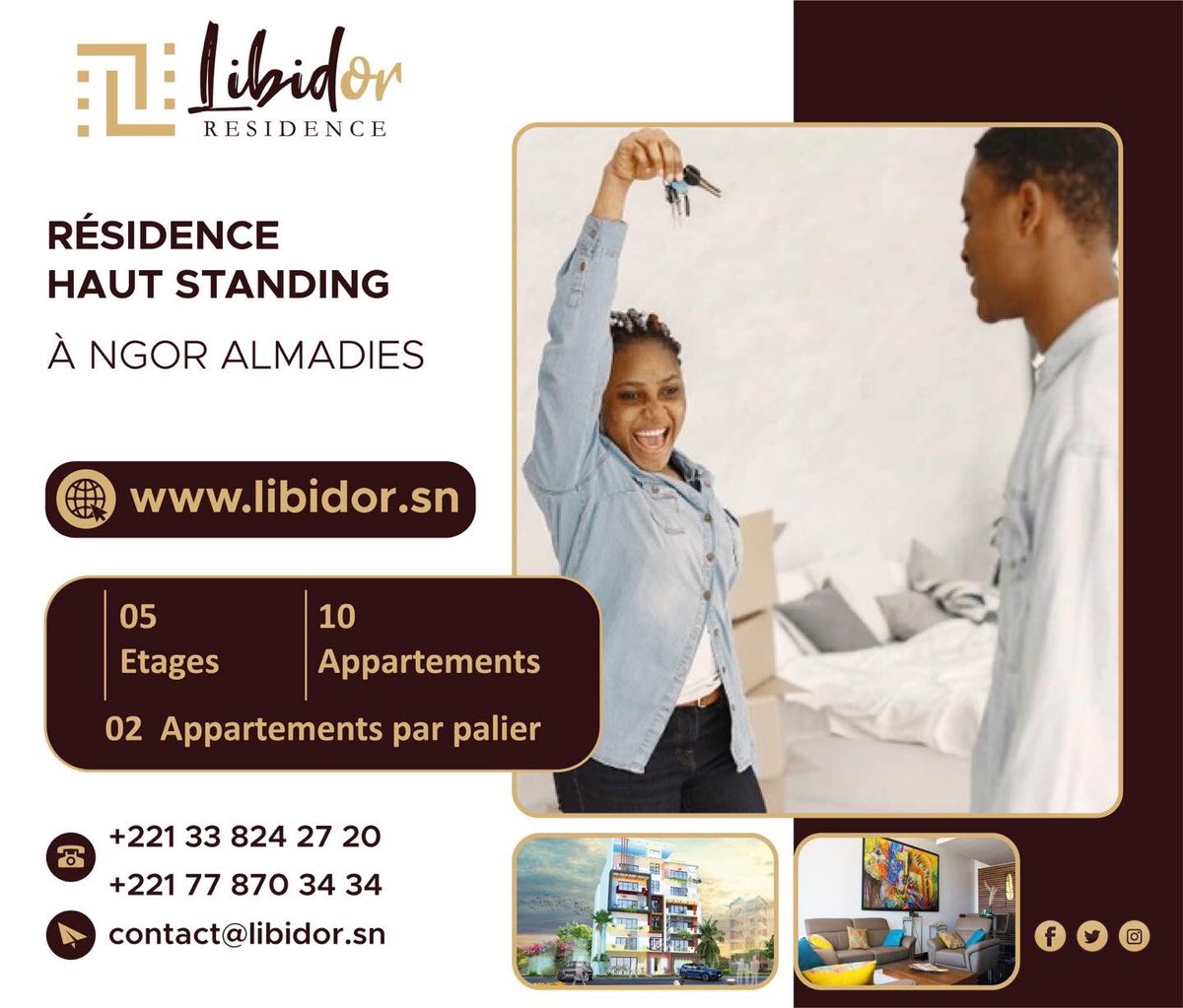 RLibidor's tweet photo. Devenir propriétaire d'un résidence est accessible à tous avec la résidence #Libidor.

Offrez-vous votre résidence dès maintenant.

📱 (+221) 778703434
📨  contact@libidor.sn
🔎  https://t.co/fcUifvsDVX

#senegal #residence #appartement #maison #dakar #almadies #vacances #monde https://t.co/YwVQ9tPmm8