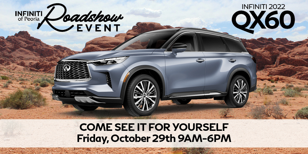 INFINITIPeoria's tweet photo. It's here! Come see the new 2022 INFINITI QX60 today until 6pm! https://t.co/wFYootfjR9