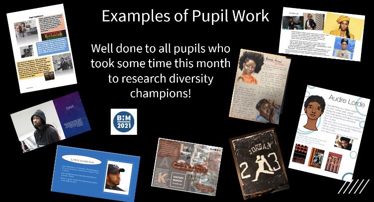 HillheadHS's tweet photo. Today we held a Diversity Champion day to mark the end of Black History Month UK. Pupils took part in the #ProudToBe campaign and we are excited to display our speech bubbles next week.Take a look at our displays and pupils work as well! #BlackHistoryMonthUK #BHM #BHM2021 #BHMHHS https://t.co/8NpapXlAUY