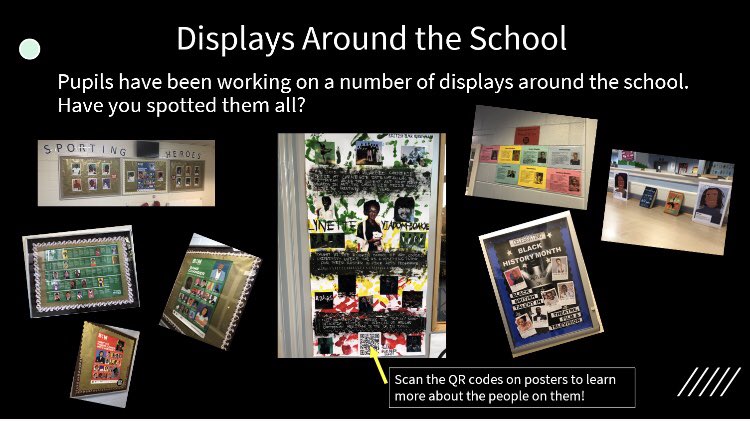 HillheadHS's tweet photo. Today we held a Diversity Champion day to mark the end of Black History Month UK. Pupils took part in the #ProudToBe campaign and we are excited to display our speech bubbles next week.Take a look at our displays and pupils work as well! #BlackHistoryMonthUK #BHM #BHM2021 #BHMHHS https://t.co/8NpapXlAUY