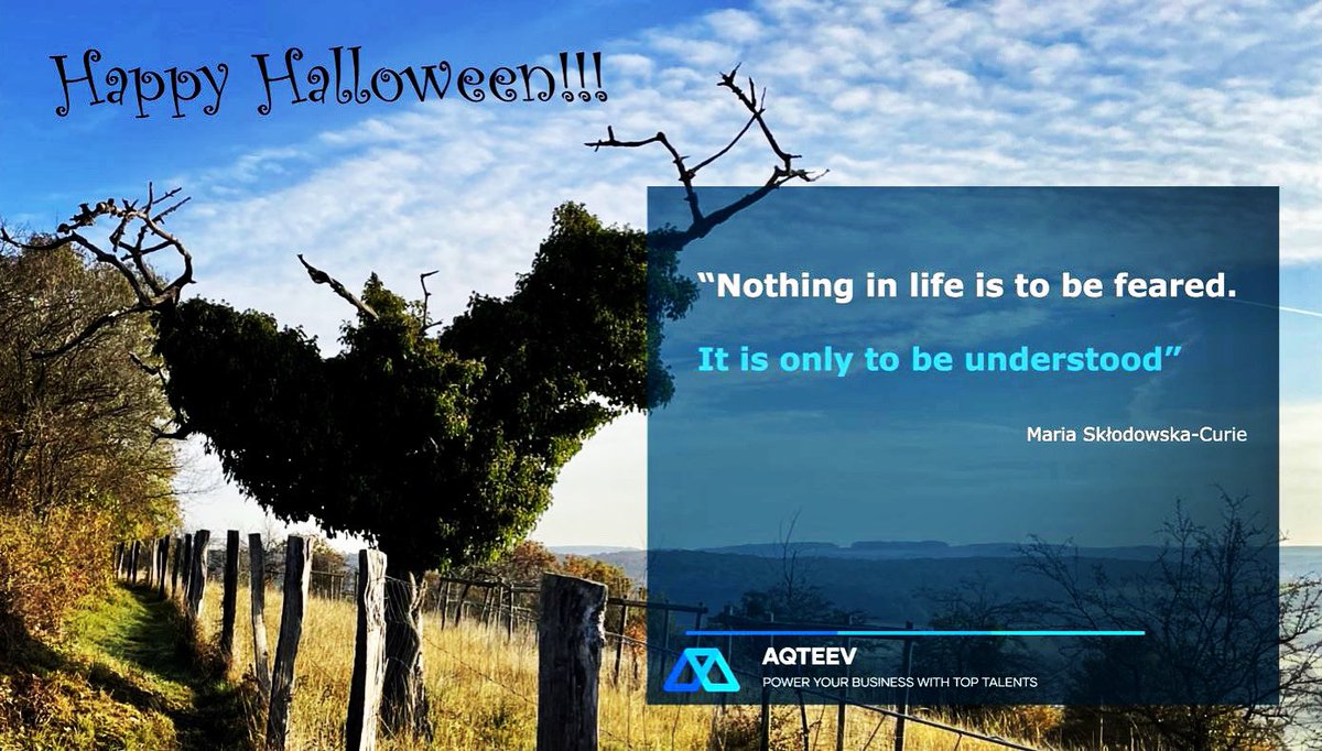 #HappyHalloween Everyone!!!
We like to be scared sometimes 👻
Let's also keep in mind that:
"Nothing in life is to be feared. It is only to be understood" (Maria Skłodowska-Curie)
*#Halloween decoration provided by the #nature in #Luxembourg's #Moselle Region
#aqteev