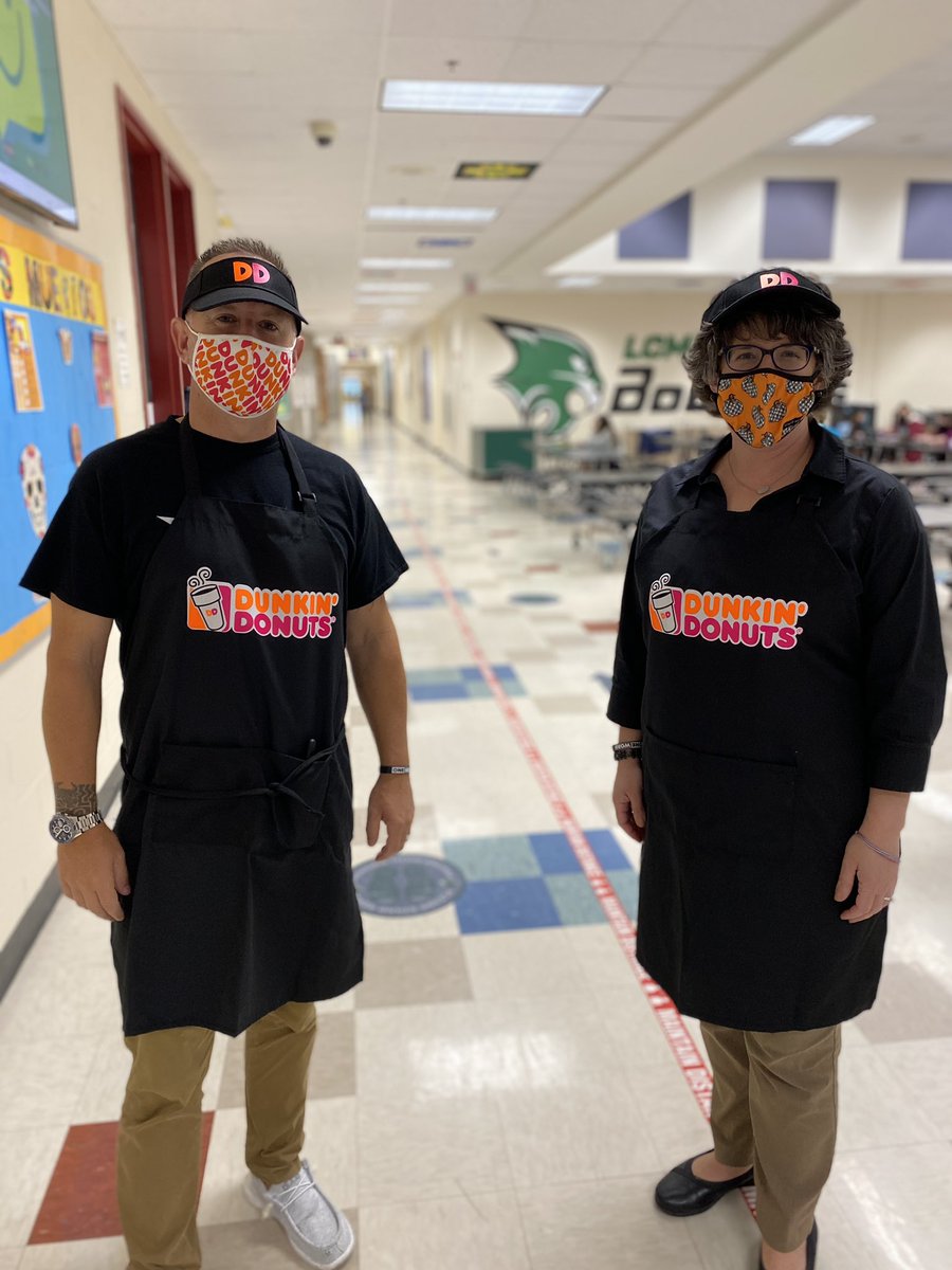 LCPSchools's tweet photo. For those who know Mr. Woody well, you know that the Dunkin’ Donuts outfit is the perfect choice. 🍩 

#FrequentCustomer https://t.co/EMRkaC1Tfn