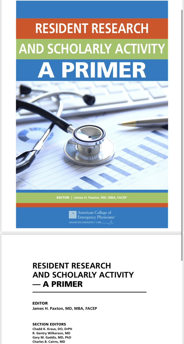 Check out ACEP's updated Resident Research and Scholarly Activity book. Our APD and Research Director, Dr. Kraus, served as section editor. 

acep.org/globalassets/s…

@ACEPNow