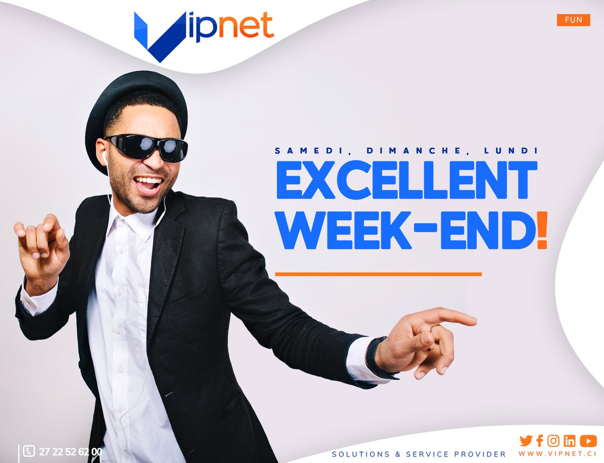VIPNET_CI's tweet photo. Excellent Week-End famille VIP ✨😎
#VIPNETCI https://t.co/MNS9IPvBEt