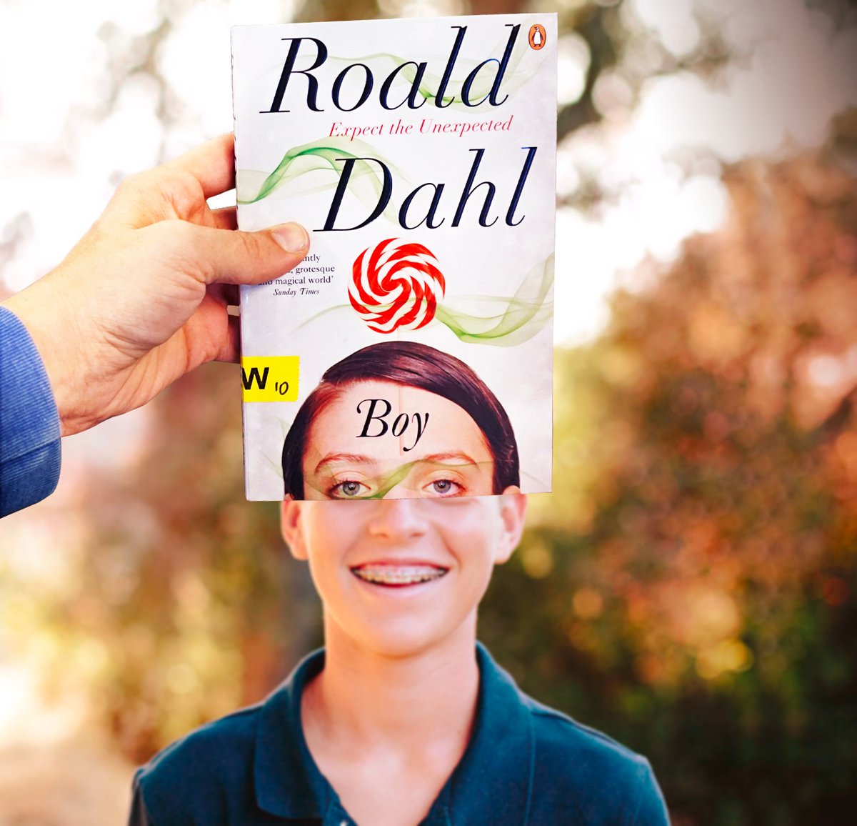 lincolnwoodlib's tweet photo. #BookFaceFriday this week is Roald Dahl's autobiography, Boy: Tales of Childhood! #RoaldDahl #Authors #BookFace #ExpectTheUnexpected #Boy #FallShots https://t.co/Jbp2eFa0zV