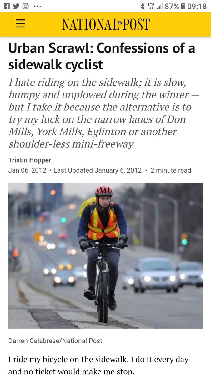 Ah yes, Tristin Hopper the anti bike cyclist, how could I forget?