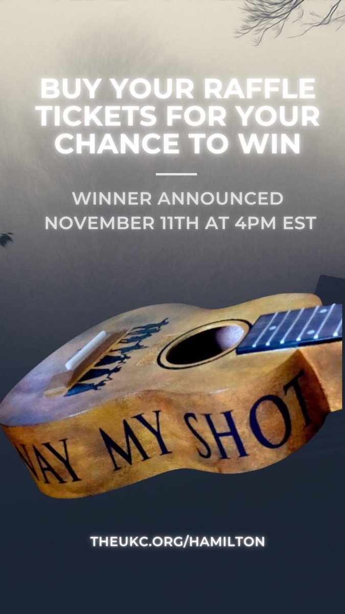 Stephanie_MTBC's tweet photo. Enter to win your very own one-of-kind @HamiltonMusical uke, signed by the Angelica company. All proceeds to the @UkuleleKidsClub to provide #ukuleles &amp; #musictherapy to medically fragile children @Lin_Manuel @LacketyLac @LauraBenanti @leslieodomjr @Phillipasoo @JMunozActor https://t.co/XPL4jxFgfa