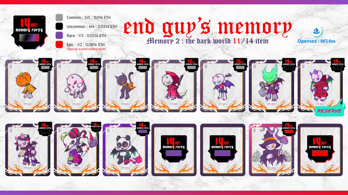 Nf14zx's tweet photo. Memory 2 : the dark world 11/14 
Uncommon drop : highest clown (💸 0.0214 ETH)

Look at that smiling face. Lately, he tends to be sleepy instead when he is high ♥

check item : https://t.co/2JnQo97DRE

#NF14$x #NFT https://t.co/eopnjGjCfU