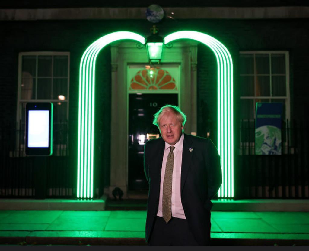 SurinderK's tweet photo. When @10DowningStreet calls your light installation “fantastic”…What an intense few weeks! Huge shout out to the @nationalgriduk team that made this happen, you’ve been amazing to work with #cop26 #whentoplugin #makeithappen #onestepgreener https://t.co/GSBzrzjXNu https://t.co/QS3XscMtau