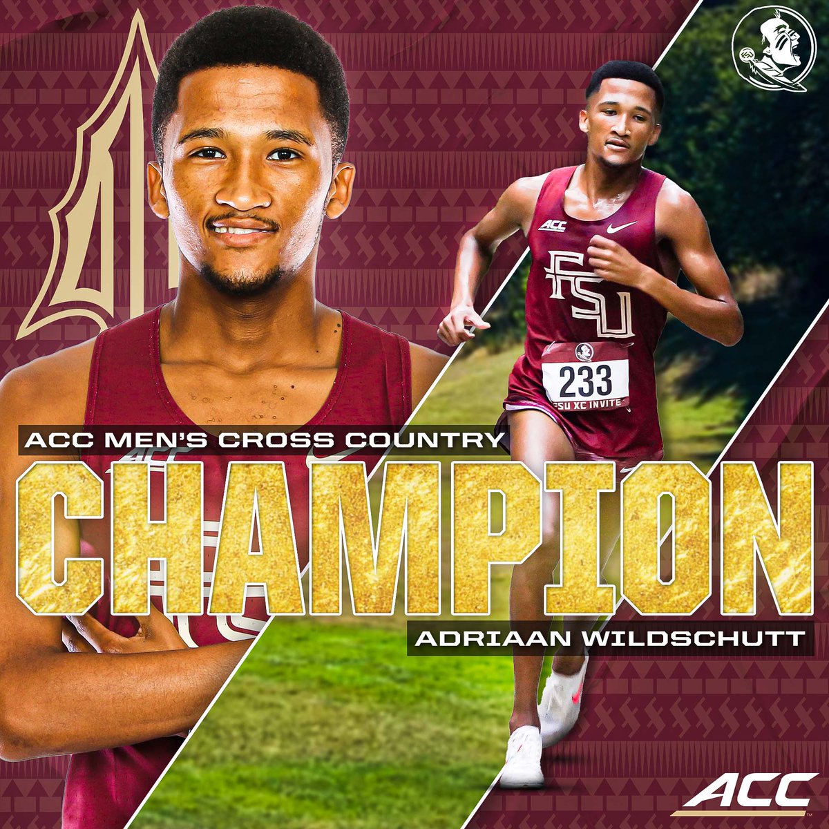 ADRIAAN WILDSCHUTT IS YOUR <a href="/theACC/">The ACC</a> XC MEN'S 8K CHAMPION!!!! 

He crosses the line at 23:07.0, winning by 16 seconds!

#Noles #ACCXC