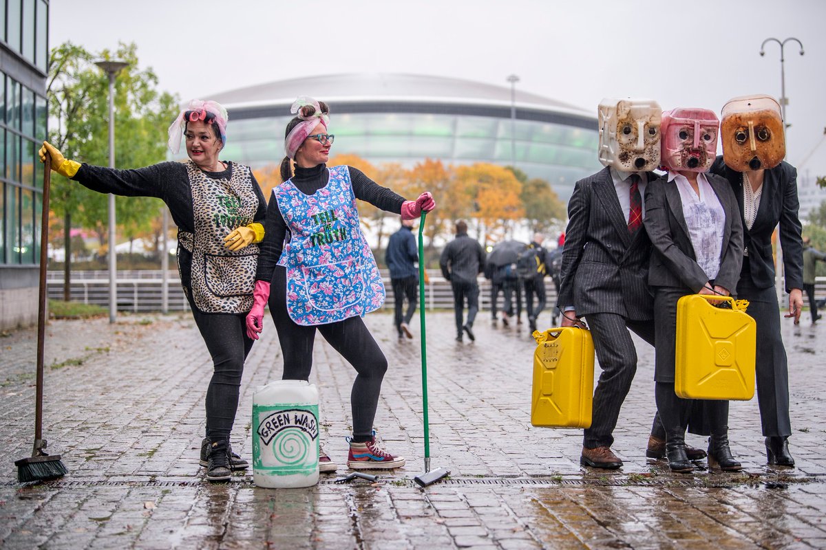 ScotlandXr's tweet photo. Dirty Scrubbers and Petrol Heads at SEC ahead of #COP26 

Gonnae take a whole lotta greenwashing, hen, to get them stains oot! https://t.co/B56y8O614x