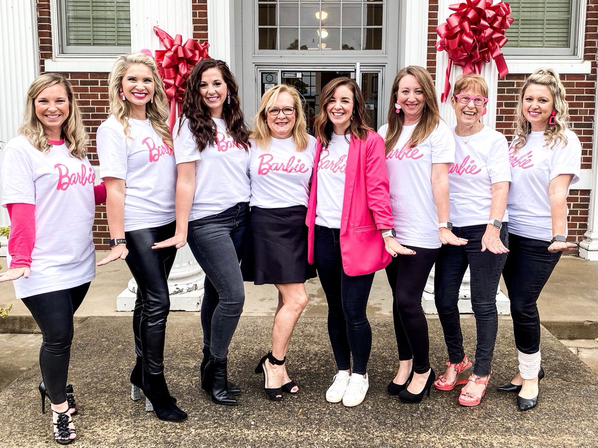 Mrs_Kallhoff's tweet photo. We are Barbie girls in a Barbie world! #RedRibbonWeek #SayBooToDrugs https://t.co/bwmkUxEW7V