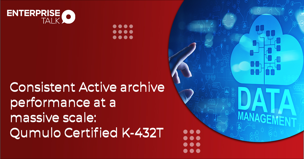 Enterprise_Talk's tweet photo. @qumulo's cutting-edge K-432T system provides it's customers with high-density archives that deliver consistent active archive performance at massive scale. 

Read more: https://t.co/1fr832SaCq

#digitaltransformation #internetofthings #IoT #qumulo #datamanagement #archives https://t.co/Nchocp9Pp1