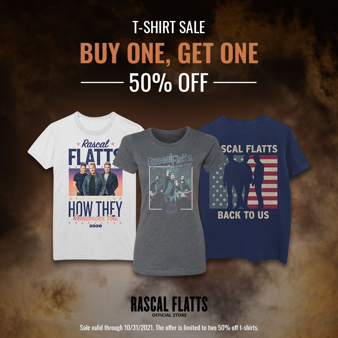 Rascal Flatts on "Flattheads! Don't miss out on our Halloween T-shirt sale happening NOW! BOGO 50% off through October 31. https://t.co/oiciOh0v7e https://t.co/B9TYh8odw2" / Twitter