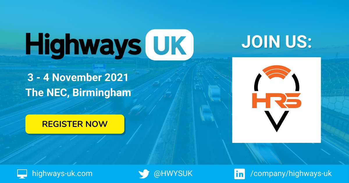 HRS is delighted to exhibit at Highways UK this year on 3-4 November at NEC Birmingham. We look forward to meeting our industry colleagues and showcase a range of our innovative digital products. Come and visit us on stand F80.

#HighwaysUK #digital #innovation